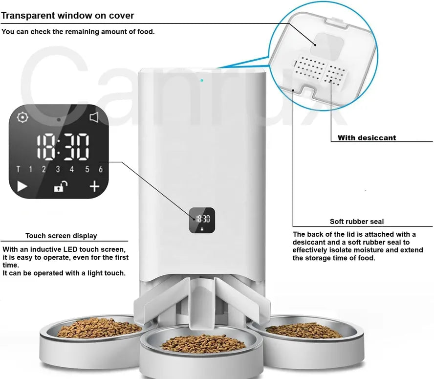 HKM-002707 Smart Automatic Pet Feeder with Adjustable Portion Control for Cats