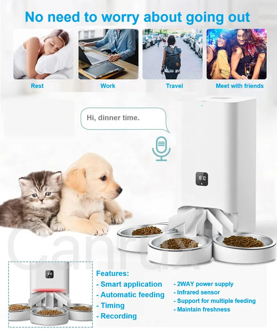 HKM-002707 Smart Automatic Pet Feeder with Adjustable Portion Control for Cats