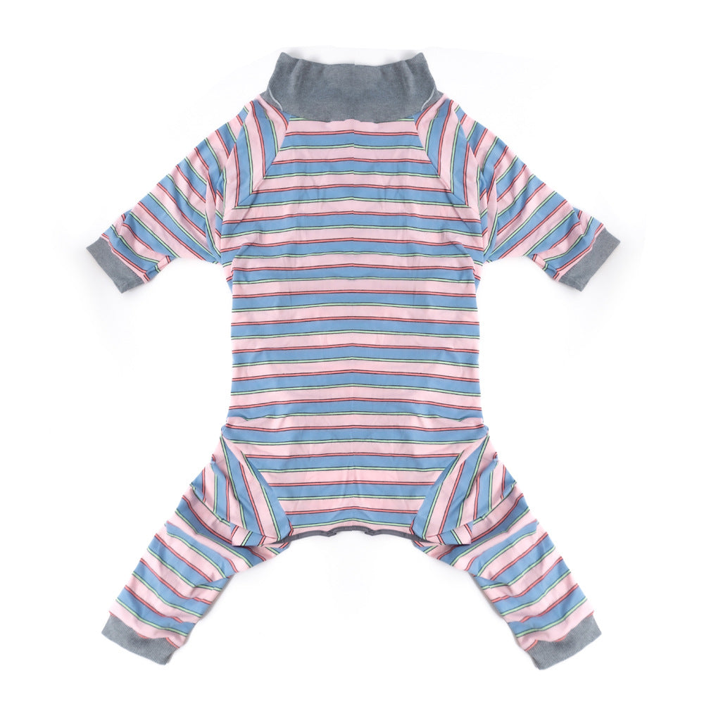 HKM-0028605 Casual Pet Dog Sterilization Clothes in Striped Designs - Comfortable Cotton Apparel