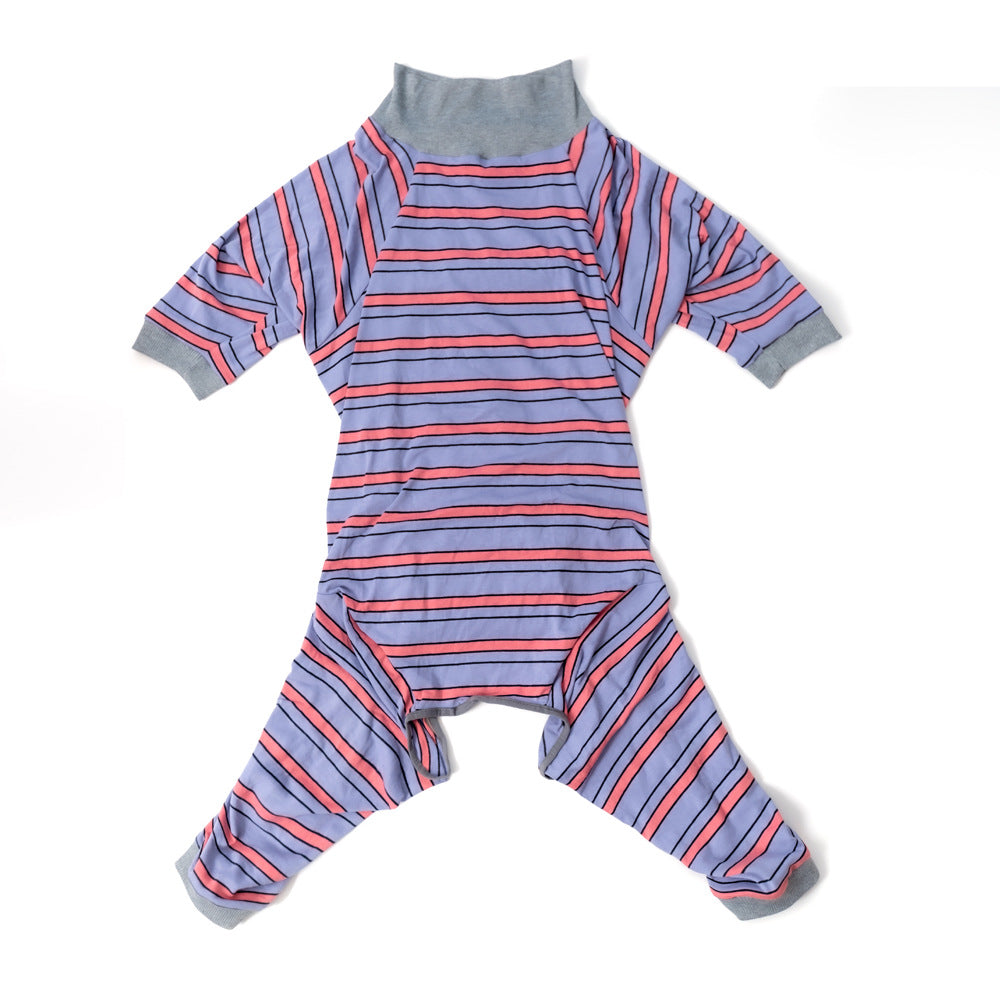 HKM-0028605 Casual Pet Dog Sterilization Clothes in Striped Designs - Comfortable Cotton Apparel