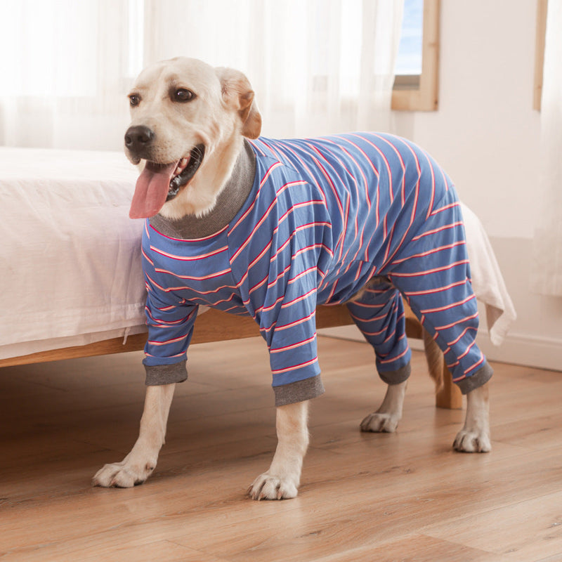 HKM-0028605 Casual Pet Dog Sterilization Clothes in Striped Designs - Comfortable Cotton Apparel