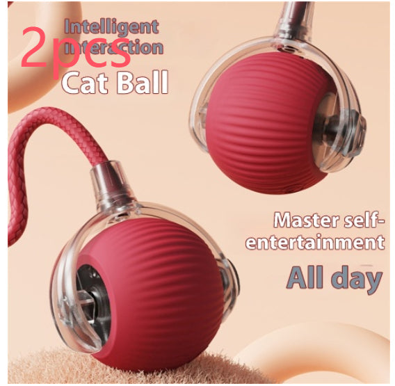 HKM-0029629 Automatic Cat Toy Ball with Bird Sound - Interactive Self-Entertainment Rolling Ball for Cats