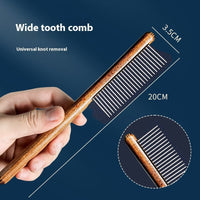 HKM-0029885 Dense Tooth and Sparse Tooth Stainless Steel Flea Comb for Dogs