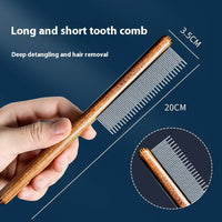 HKM-0029885 Dense Tooth and Sparse Tooth Stainless Steel Flea Comb for Dogs