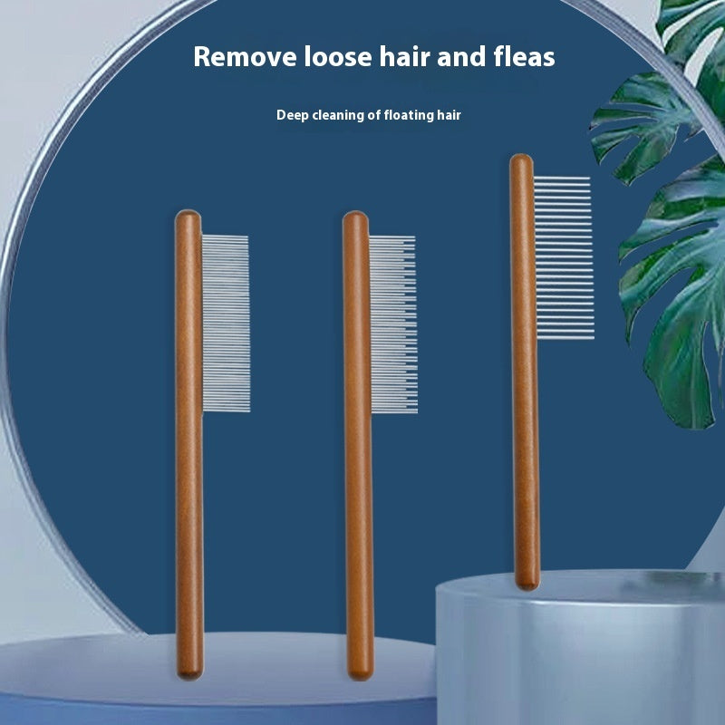 HKM-0029885 Dense Tooth and Sparse Tooth Stainless Steel Flea Comb for Dogs