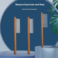 HKM-0029885 Dense Tooth and Sparse Tooth Stainless Steel Flea Comb for Dogs