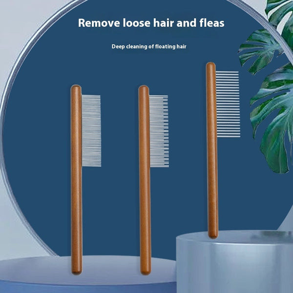 HKM-0029885 Dense Tooth and Sparse Tooth Stainless Steel Flea Comb for Dogs