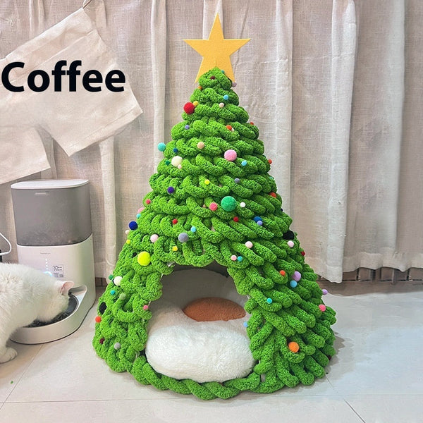 HKM-0031293 Handmade Cat Nest DIY Material Package for Christmas Decorations with Colorful Balls and Accessories