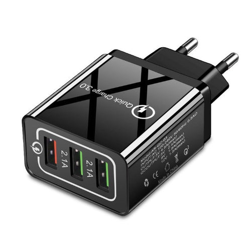 HKM-003155 3-Port USB Multi-Device Quick Charger with 5000mA Output for Lithium Batteries