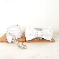 HKM-0031805 Marble Pattern Durable Dog Pen Pet Supplies Set with Adjustable Collar