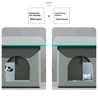HKM-0032061 Peacock Blue and Industrial Gray Summer Ice Pad Cool Nest for Cats - Four Seasons Universal Pet Bed