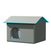 HKM-0032061 Peacock Blue and Industrial Gray Summer Ice Pad Cool Nest for Cats - Four Seasons Universal Pet Bed