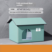 HKM-0032061 Peacock Blue and Industrial Gray Summer Ice Pad Cool Nest for Cats - Four Seasons Universal Pet Bed