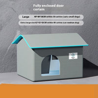 HKM-0032061 Peacock Blue and Industrial Gray Summer Ice Pad Cool Nest for Cats - Four Seasons Universal Pet Bed