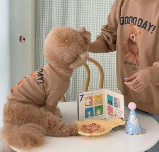 HKM-0032189 Soft Cotton Winter Teddy Bear Pet Pajamas for Cats and Dogs - Dark Blue, Beige, Khaki, Pink