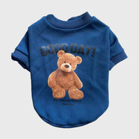 HKM-0032189 Soft Cotton Winter Teddy Bear Pet Pajamas for Cats and Dogs - Dark Blue, Beige, Khaki, Pink