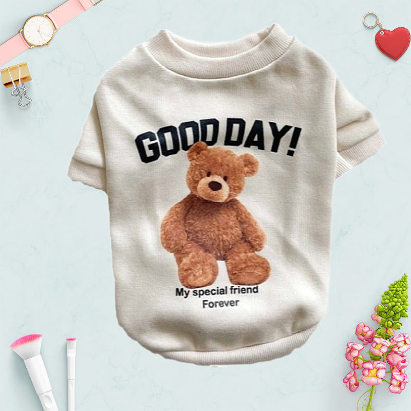 HKM-0032189 Soft Cotton Winter Teddy Bear Pet Pajamas for Cats and Dogs - Dark Blue, Beige, Khaki, Pink