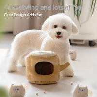 HKM-0032829 Pet Toy in Khaki Beige and Brown Owl Style, Soft Velvet and Sponge Material