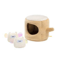 HKM-0032829 Pet Toy in Khaki Beige and Brown Owl Style, Soft Velvet and Sponge Material