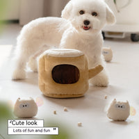 HKM-0032829 Pet Toy in Khaki Beige and Brown Owl Style, Soft Velvet and Sponge Material