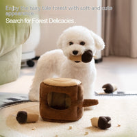 HKM-0032829 Pet Toy in Khaki Beige and Brown Owl Style, Soft Velvet and Sponge Material
