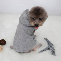 HKM-0033085 Thickened Pet Sweatshirt for Dogs - Cozy Two-Legged Apparel in Black and Gray, Sizes S to XXL