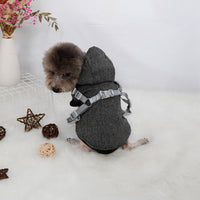 HKM-0033085 Thickened Pet Sweatshirt for Dogs - Cozy Two-Legged Apparel in Black and Gray, Sizes S to XXL