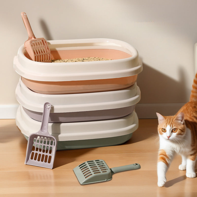 HKM-0033469 Pet Training Litter Box with Scoop - Plastic Anti-Splash Tray for Cats and Dogs
