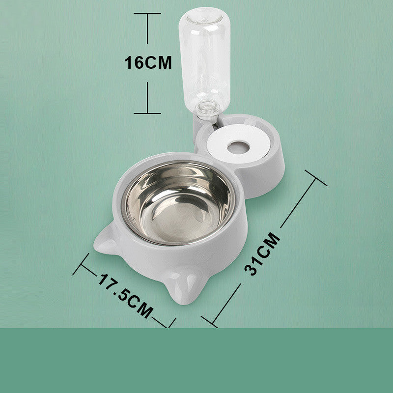 HKM-0033853 Automatic Water Dispenser for Dogs and Cats - 500ml Neck Protection Feeder Made of PP, HIPS, and Stainless Steel