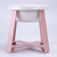 HKM-0033981 Elevated Antislip Cat Feeding Bowl with Iron Stand - 100% Porcelain Ceramic Pet Food and Water Feeder
