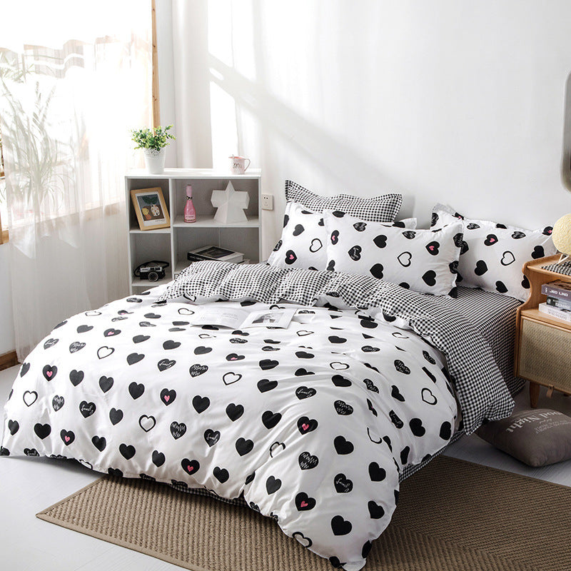 HKM-003411 Aloe Cotton Simple Style 4-Piece Bedding Set in Various Sizes