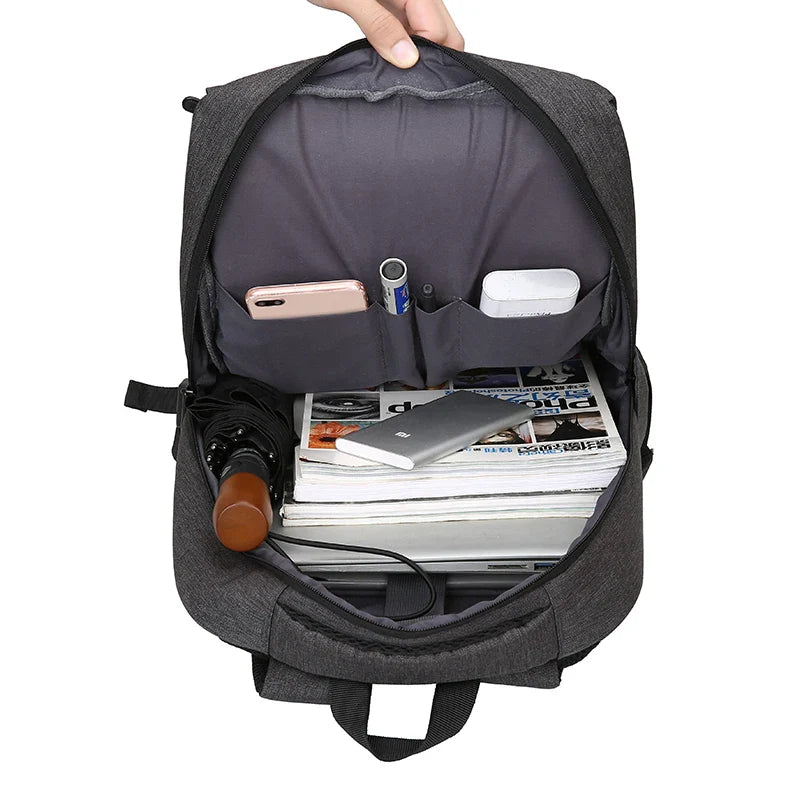 HKM-003475 Versatile USB Charging Backpack for Business Travel and Daily Use, Suitable for Men and Women