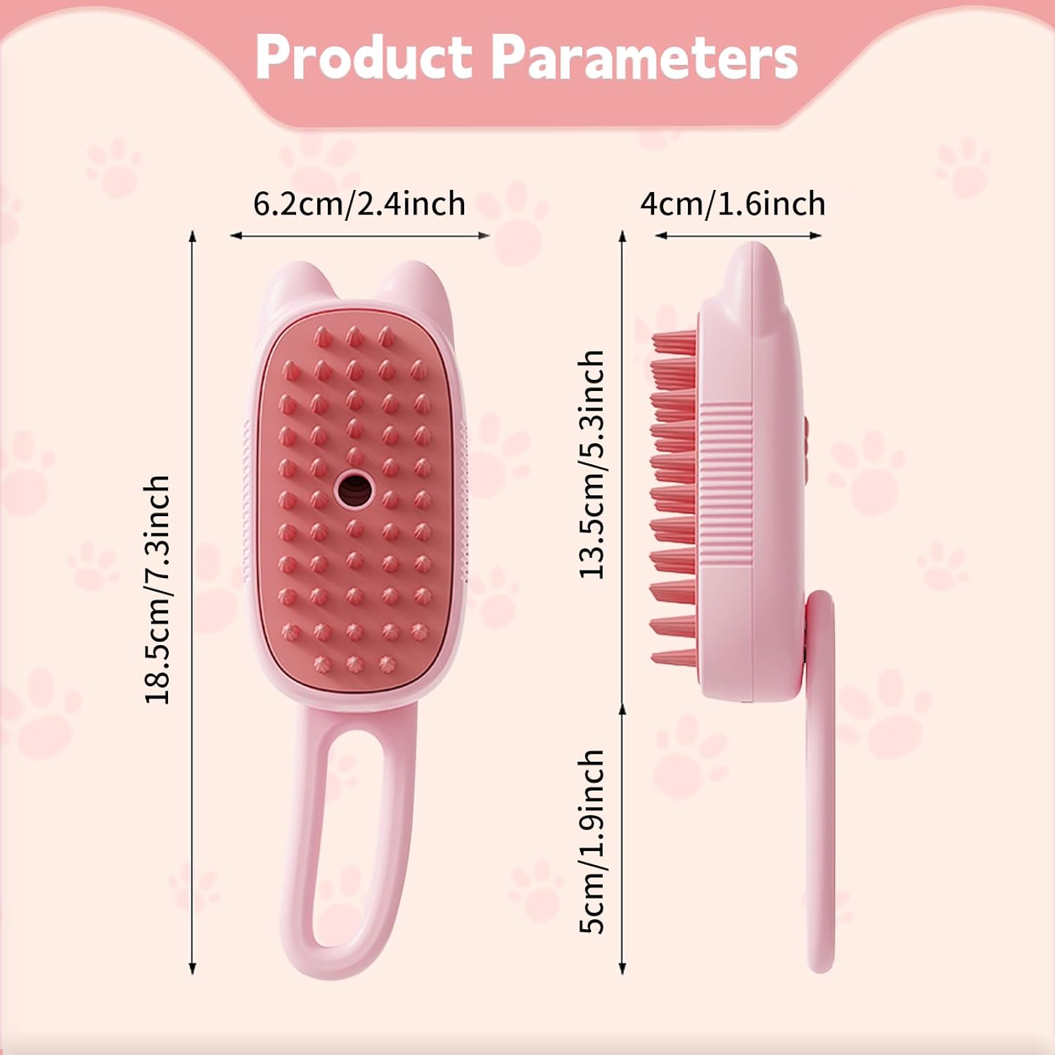 HKM-0035261 3-In-1 Pet Steam Brush for Shedding, Massage, Grooming - Suitable for Dogs & Cats, Short & Long Hair