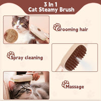 HKM-0035261 3-In-1 Pet Steam Brush for Shedding, Massage, Grooming - Suitable for Dogs & Cats, Short & Long Hair