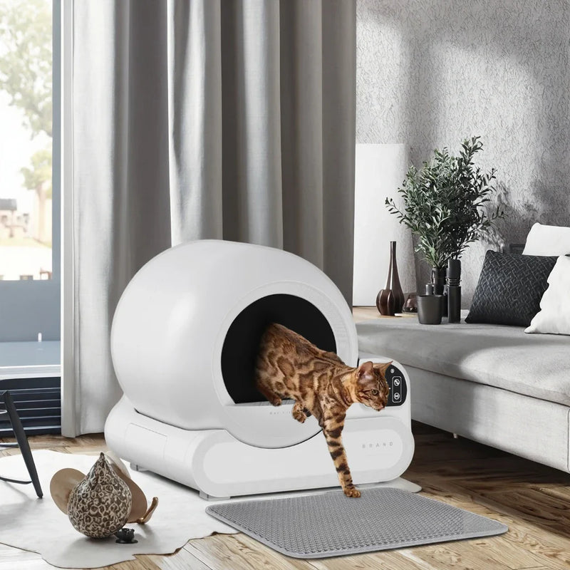 HKM-003539 Ultra Large Smart Cat Litter Box with APP Control and Automatic Cleaning, 65L Capacity, Odor Control