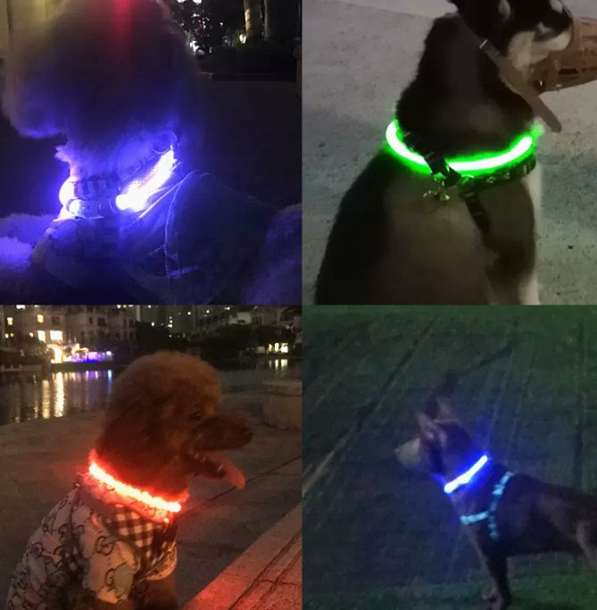 HKM-0035773 Luminous Adjustable Dog and Cat Collar with Soft Rubber Design to Enhance Visibility