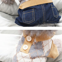 HKM-0036157 Cozy Four-Legged Dog Winter Outfit - Casual Styles in Navy Grey or Rice Grey