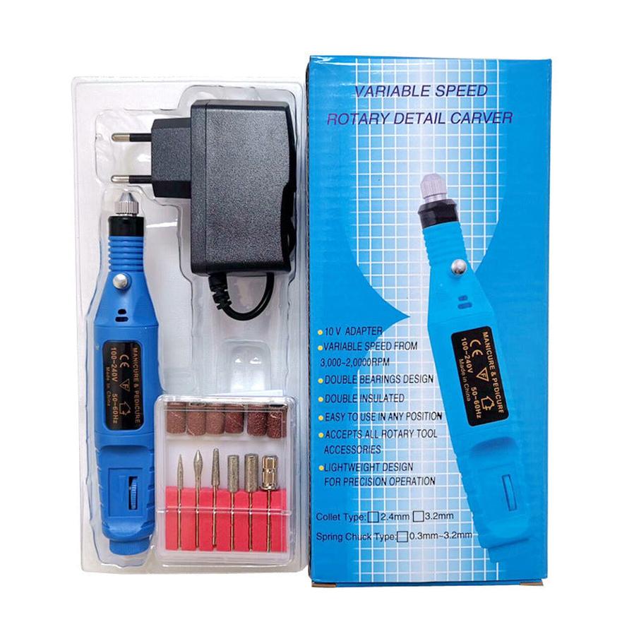 HKM-003731 Electric Nail Polisher with Adjustable Speed and Multiple Grinding Heads for Professional Nail Care