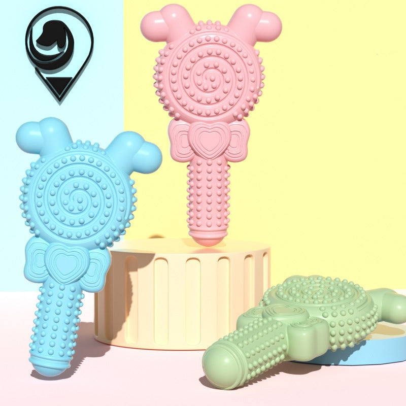 HKM-0038589 Molar Bite-resistant TPR Lollipop Dog Toy in Various Colors