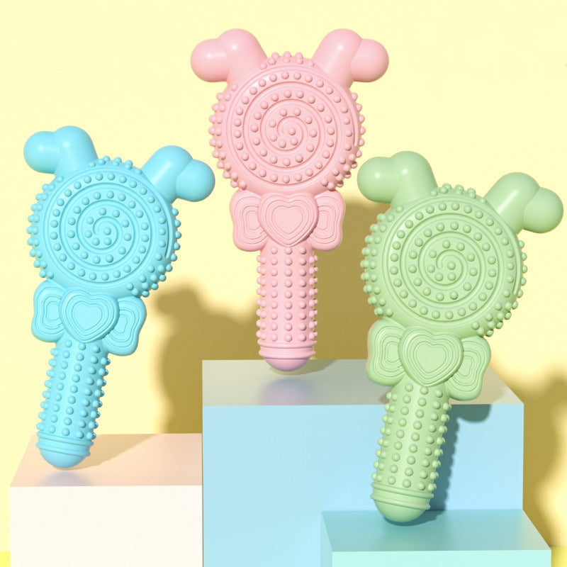 HKM-0038589 Molar Bite-resistant TPR Lollipop Dog Toy in Various Colors