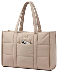 HKM-0038867 quilted puffer tote showcase