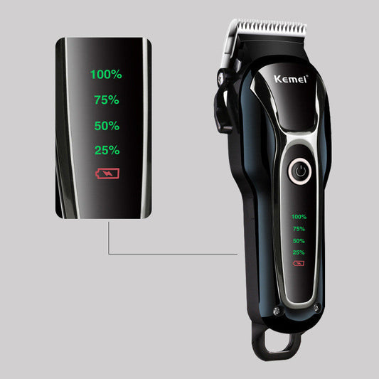 HKM-0039357 Rechargeable LCD Electric Hair Clipper for Pets and Humans with Long-Lasting Battery and Versatile Attachments