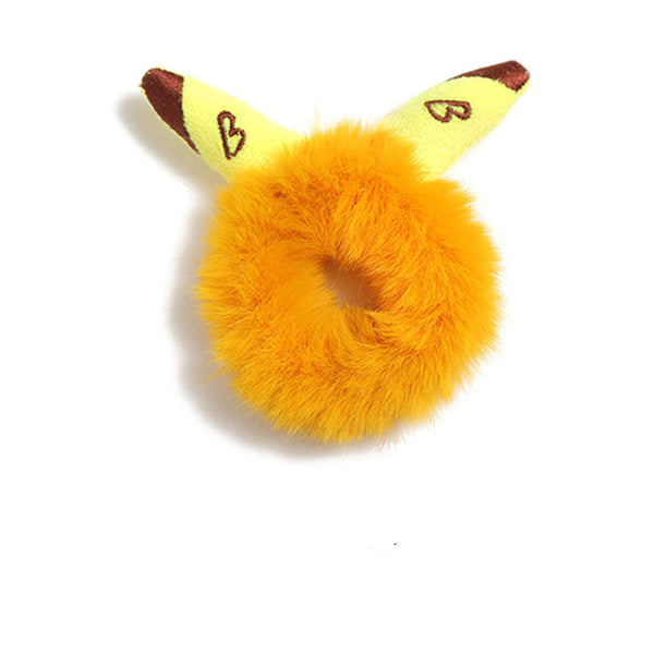 HKM-003987 Plush Tie-Up Antlers Hair Ring with Cartoon Rabbit Ears for Women and Girls