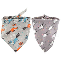 HKM-0041149 Cute Animal Pattern Cotton Pet Bandana for Dogs - Soft, Breathable Scarf - 65x45cm