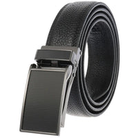HKM-004115 Zinc Alloy Automatic Buckle Leather Belt - Stylish and Durable Design, Adjustable Fit
