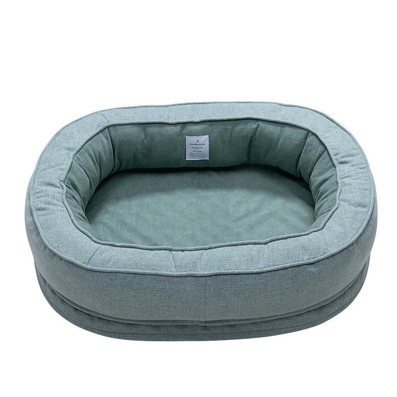 HKM-004243 Warm and Waterproof Pet Kennel Mat - Comfortable Cloth Design in Lake Blue, Available in M and L Sizes