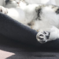 HKM-0043581 Two-Tone Wool Felt Cat Nest with a Black Body and White Neck, 50 cm