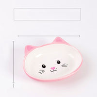HKM-0043709 Ceramic Cat Food Bowl with Smooth Matte Glaze for Easy Cleaning