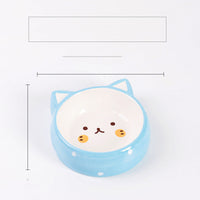 HKM-0043709 Ceramic Cat Food Bowl with Smooth Matte Glaze for Easy Cleaning