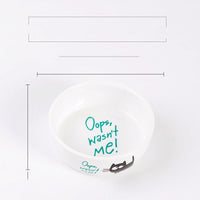 HKM-0043709 Ceramic Cat Food Bowl with Smooth Matte Glaze for Easy Cleaning